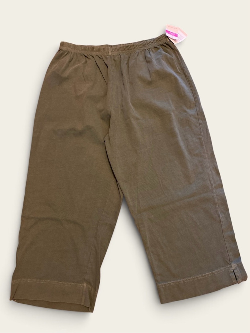 Fresh Produce  Olive Green Cropped Elastic-Waist Pants, NWT